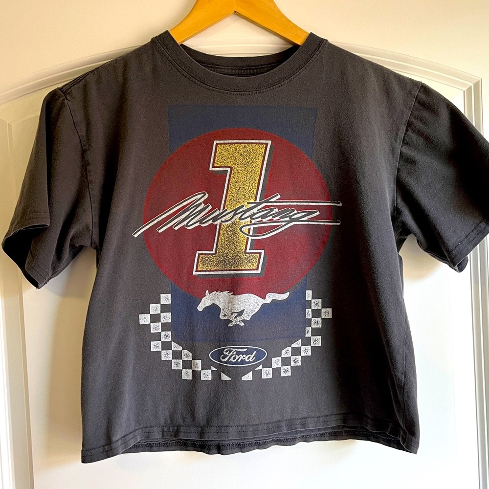 Mighty Fine Ford Mustang Crop Top Tshirt XS